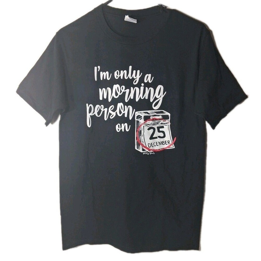 NWOT Glitzy Girlz Black Xmas Shirt Women Small